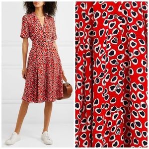 J. Crew Rudbeckia heart printed midi dress w/out belt